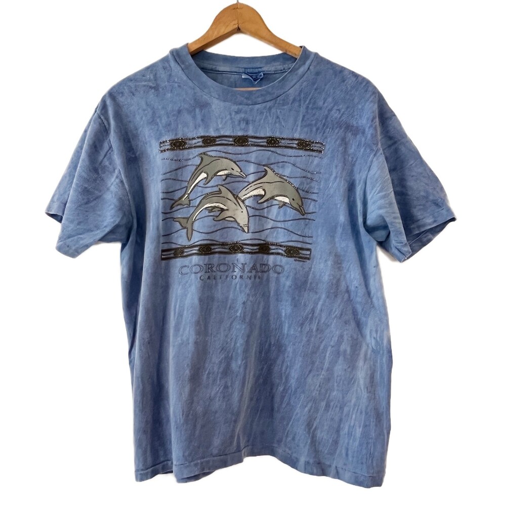 Coronado Vintage Single Stitch T-Shirt Blue Dolphins Large